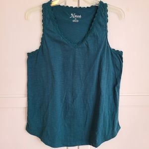 Natural Reflections Sz M Aqua Green Tank Top